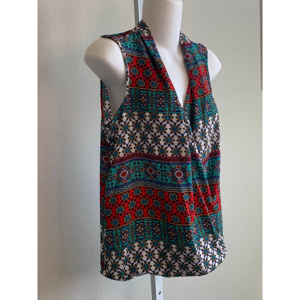 Sleeveless Pink Rose Colorful Blouse